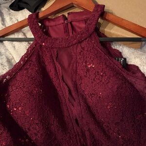 Elegant Burgundy Lace Dress